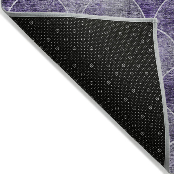 5' X 8' Purple Lilac And Lavender Abstract Washable Indoor Outdoor Area Rug