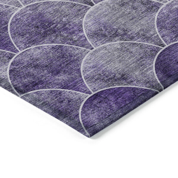 5' X 8' Purple Lilac And Lavender Abstract Washable Indoor Outdoor Area Rug