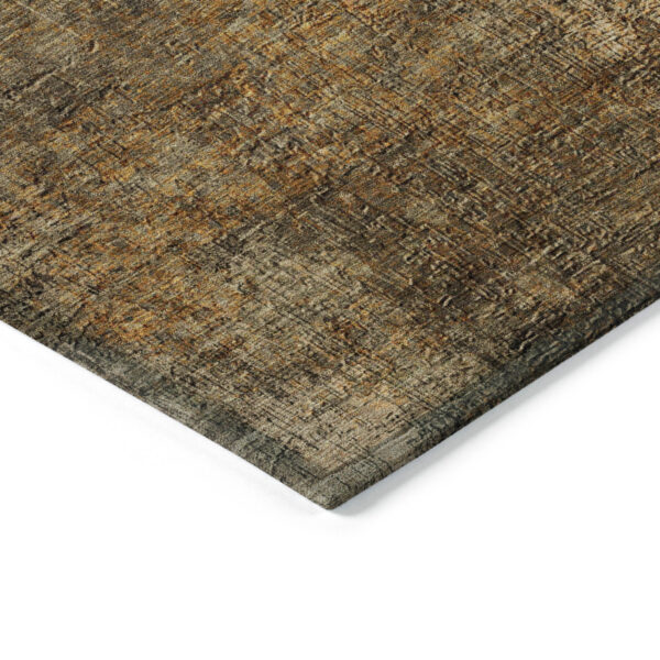 3' X 5' Brown Beige And Taupe Abstract Washable Indoor Outdoor Area Rug