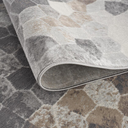 2’ x 10’ Beige Cobblestone Pattern Runner Rug