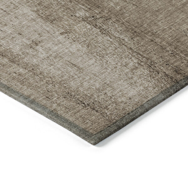 10' X 14' Taupe Brown And Khaki Nautical Washable Indoor Outdoor Area Rug