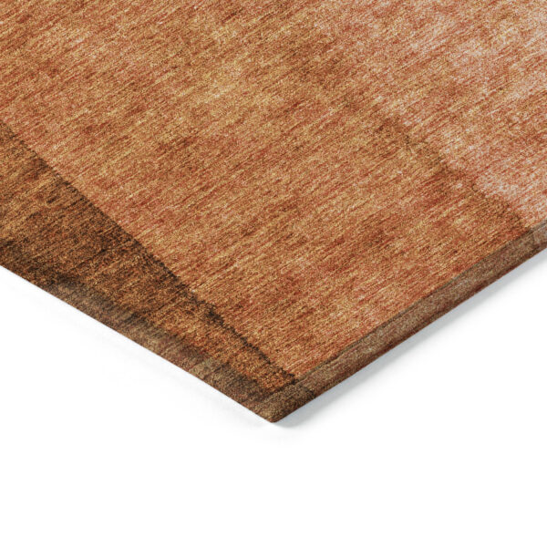 10' X 14' Orange And Copper Ombre Washable Indoor Outdoor Area Rug