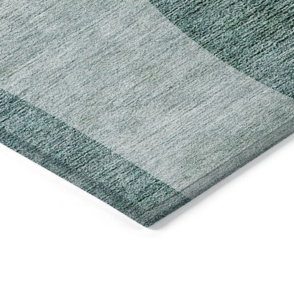 3' X 5' Green And Sage Abstract Washable Indoor Outdoor Area Rug