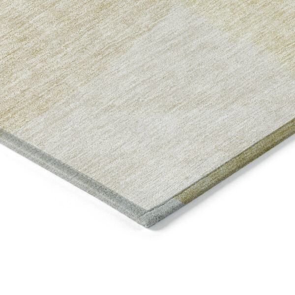5' X 8' Gold Wheat And Ivory Geometric Washable Indoor Outdoor Area Rug