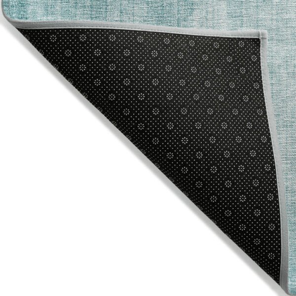8' X 10' Teal Blue And Aqua Geometric Washable Indoor Outdoor Area Rug