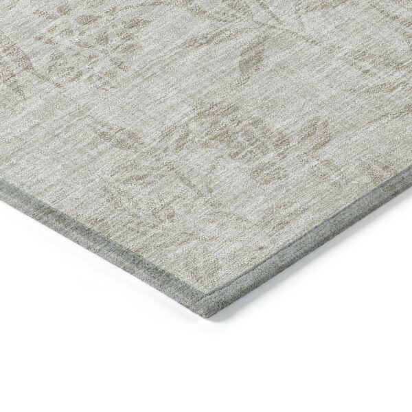 3' X 5' Beige Tan And Ivory Floral Washable Indoor Outdoor Area Rug