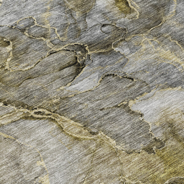 5' X 8' Taupe Brown And Gray Abstract Washable Indoor Outdoor Area Rug