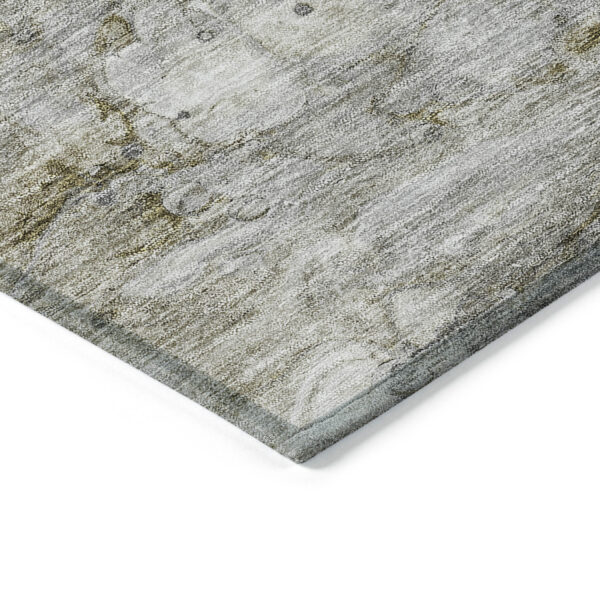 3' X 5' Brown Taupe And Ivory Abstract Washable Indoor Outdoor Area Rug