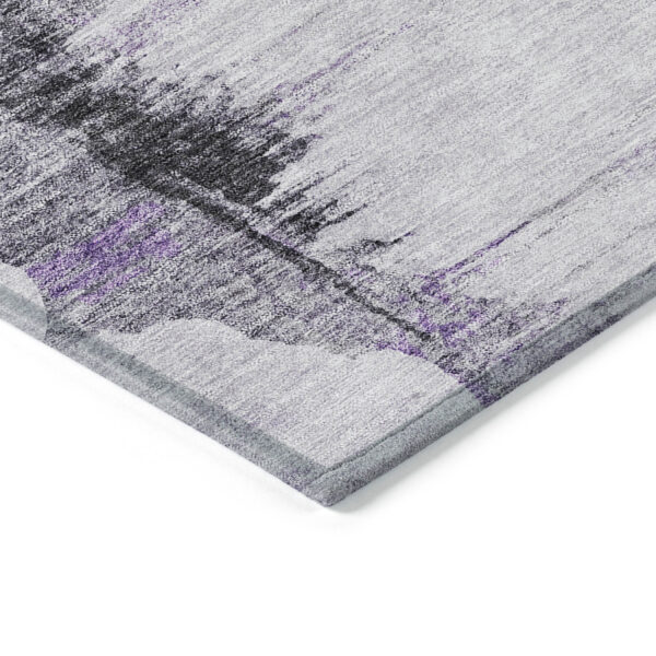 8' X 10' Purple Lavender And Gray Abstract Washable Indoor Outdoor Area Rug