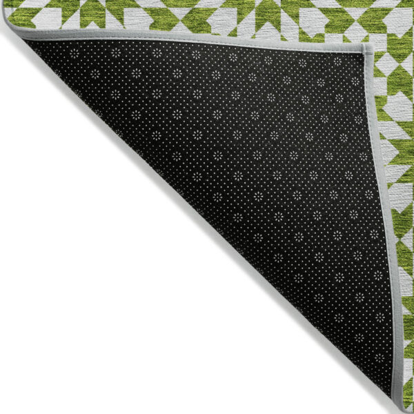 3' X 5' Lime Green Ivory And Beige Floral Medallion Washable Indoor Outdoor Area Rug