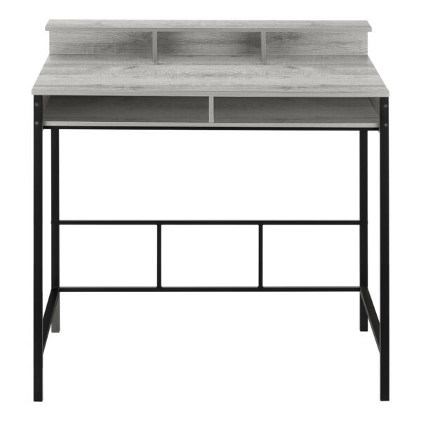 47" Gray and Black Wood and Metal Computer Desk