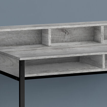 47" Gray and Black Wood and Metal Computer Desk