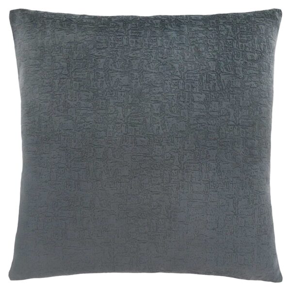 18" X 18" Dark Gray Velvet Polyester Mosaic Zippered Pillow