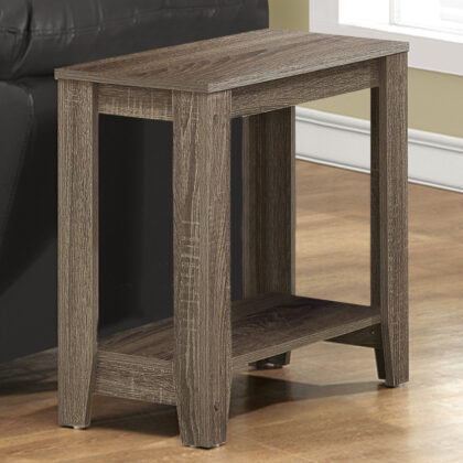22" Deep Taupe End Table With Shelf