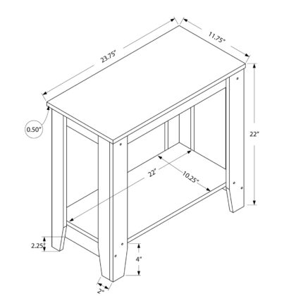 22" Deep Taupe End Table With Shelf