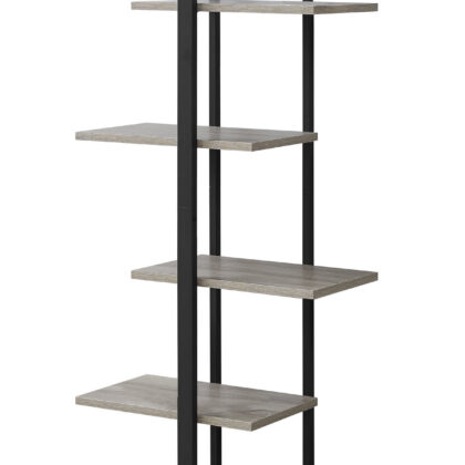 Taupe Metal Five Tier Etagere Bookcase
