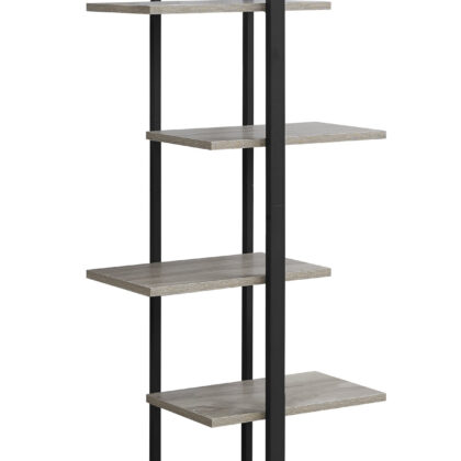 Taupe Metal Five Tier Etagere Bookcase