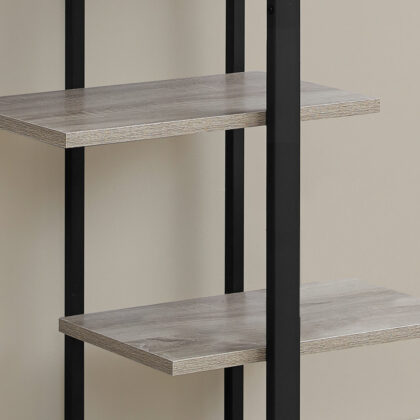 Taupe Metal Five Tier Etagere Bookcase
