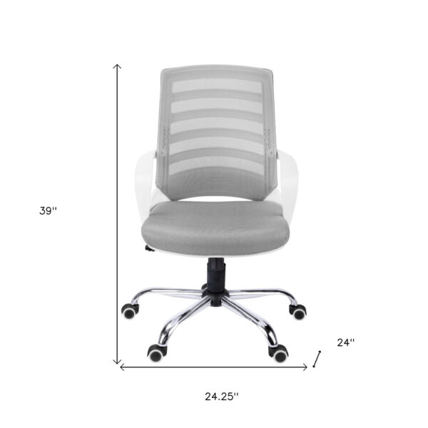 Black Polyester Seat Swivel Adjustable Task Chair Mesh Back Plastic Frame