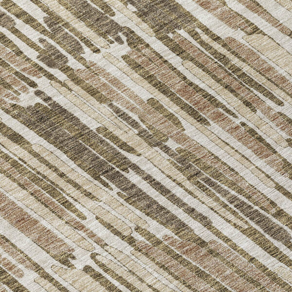 10' X 14' Brown And Taupe Abstract Washable Indoor Outdoor Area Rug
