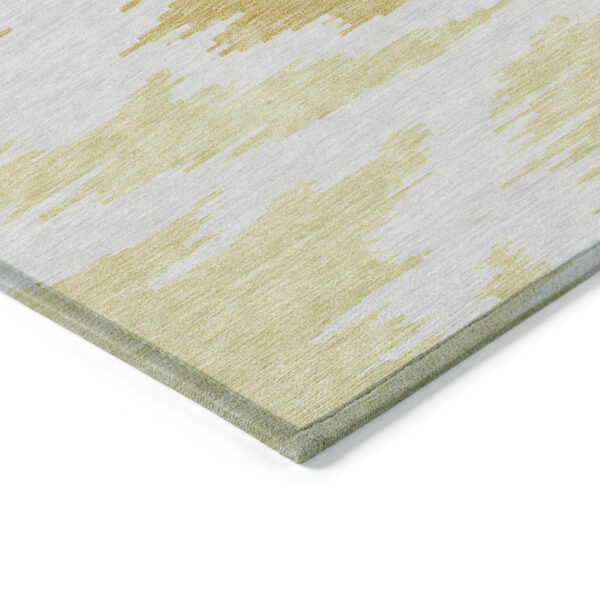 9' X 12' Gold Beige And Wheat Abstract Washable Indoor Outdoor Area Rug