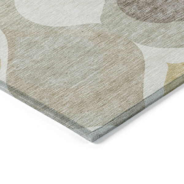 8' X 10' Beige Taupe And Ivory Ogee Washable Indoor Outdoor Area Rug