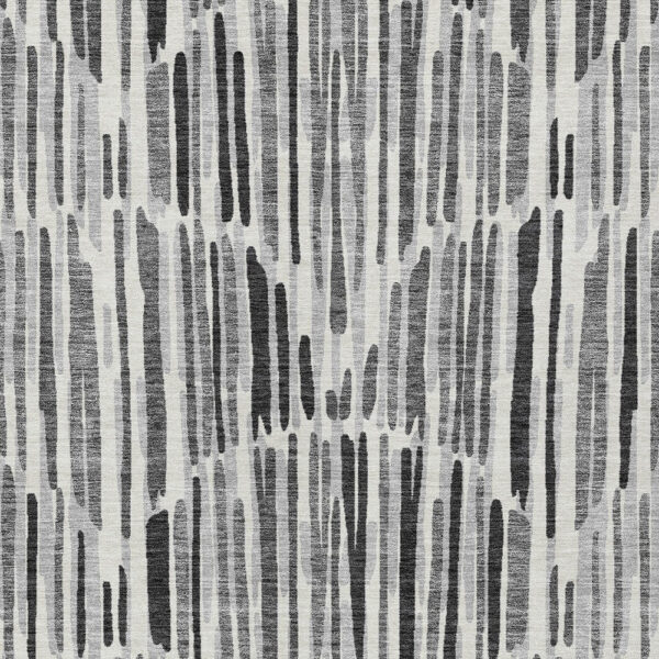 9' X 12' Gray Ivory And Charcoal Abstract Washable Indoor Outdoor Area Rug