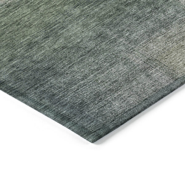 10' X 14' Olive Green And Gray Abstract Washable Indoor Outdoor Area Rug