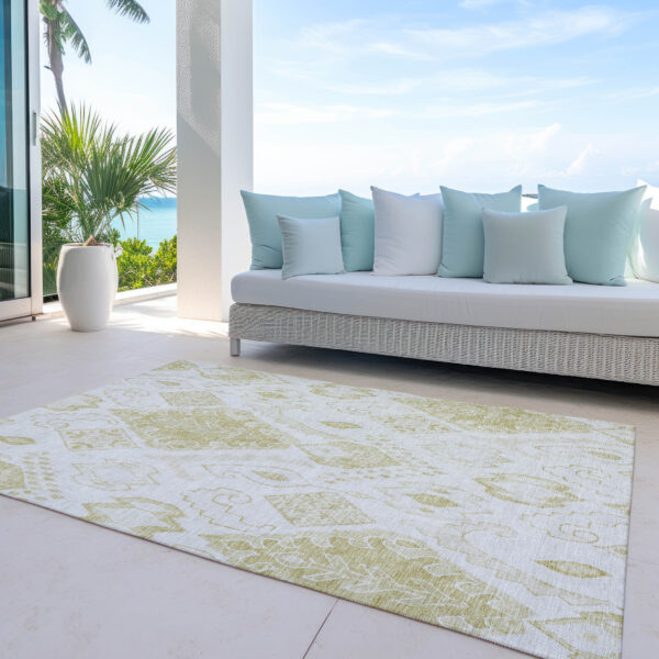 10' X 14' Beige Tan And Ivory Moroccan Washable Indoor Outdoor Area Rug