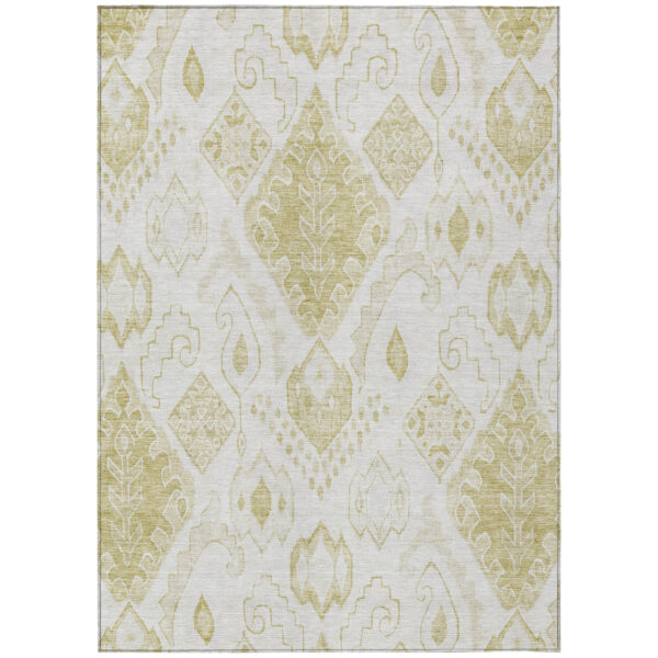 10' X 14' Beige Tan And Ivory Moroccan Washable Indoor Outdoor Area Rug