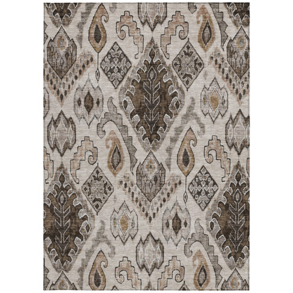 10' X 14' Brown And Beige Moroccan Washable Indoor Outdoor Area Rug