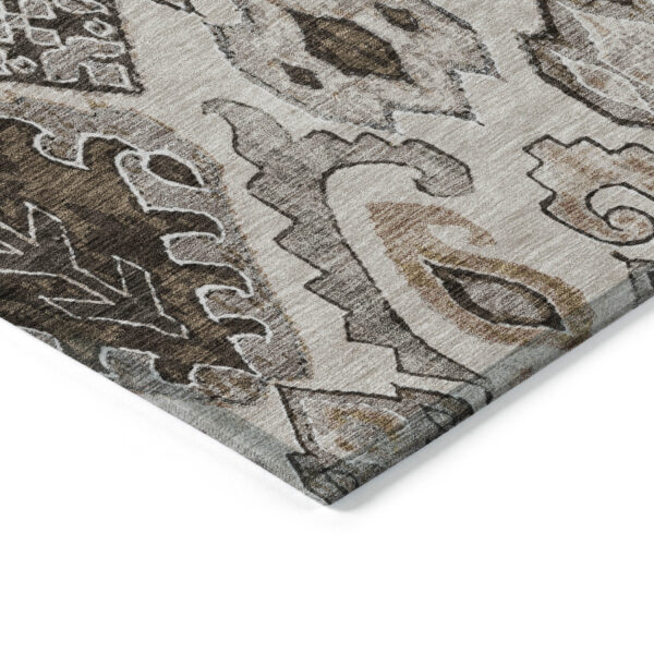 10' X 14' Brown And Beige Moroccan Washable Indoor Outdoor Area Rug