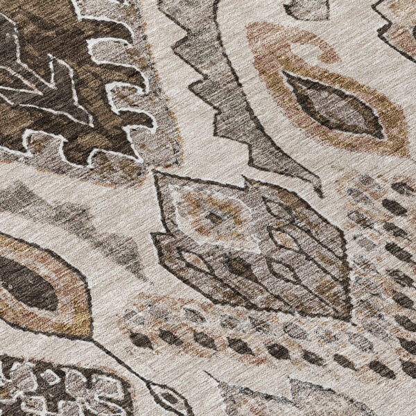 10' X 14' Brown And Beige Moroccan Washable Indoor Outdoor Area Rug