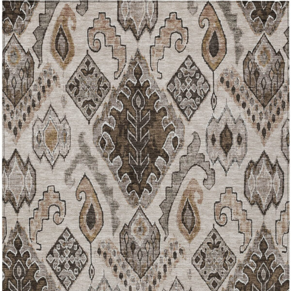 10' X 14' Brown And Beige Moroccan Washable Indoor Outdoor Area Rug