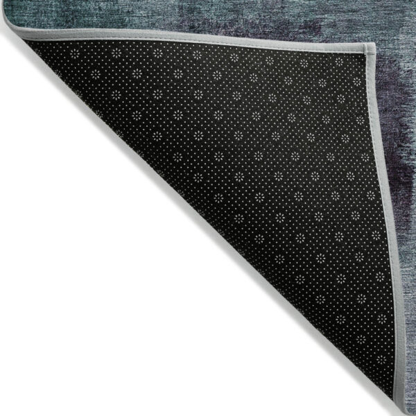 5' X 8' Teal Blue Aqua And Ivory Abstract Washable Indoor Outdoor Area Rug