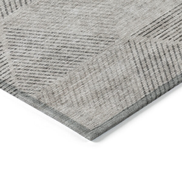 8' X 10' Taupe Brown And Ivory Geometric Washable Indoor Outdoor Area Rug