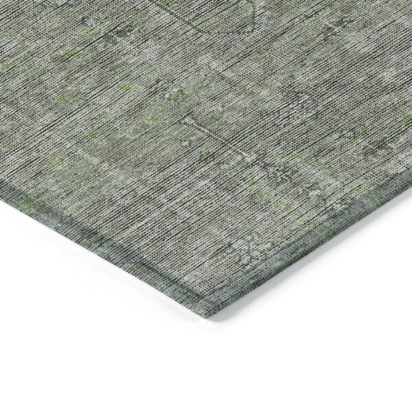 8' X 10' Fern Green And Gray Southwestern Washable Indoor Outdoor Area Rug