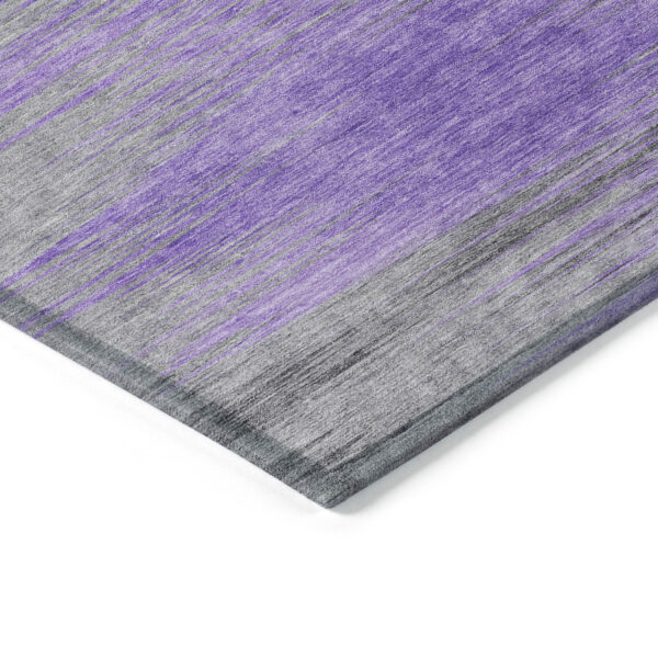 9' X 12' Purple Gray And Charcoal Abstract Washable Indoor Outdoor Area Rug