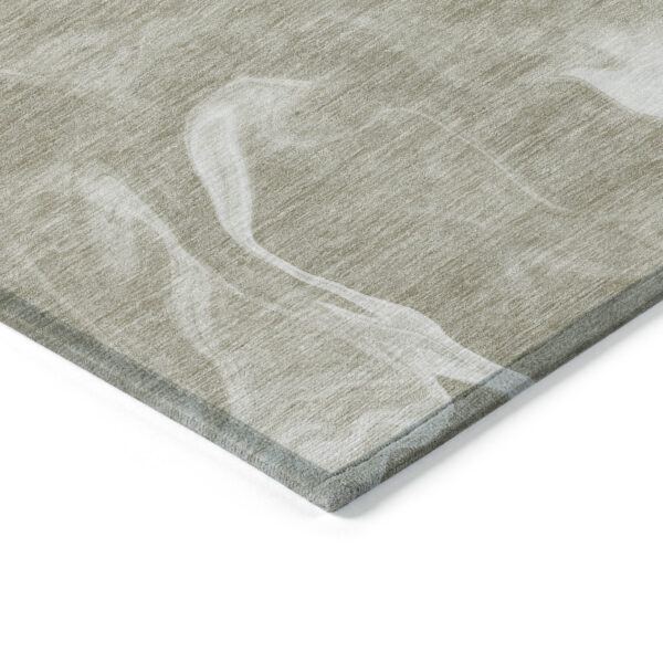 8' X 10' Taupe And Beige Abstract Washable Indoor Outdoor Area Rug
