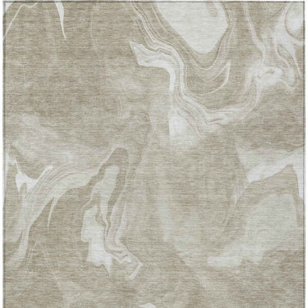 8' X 10' Taupe And Beige Abstract Washable Indoor Outdoor Area Rug