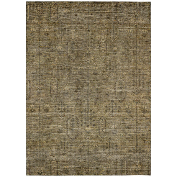 10' X 14' Brown And Beige Southwestern Washable Indoor Outdoor Area Rug