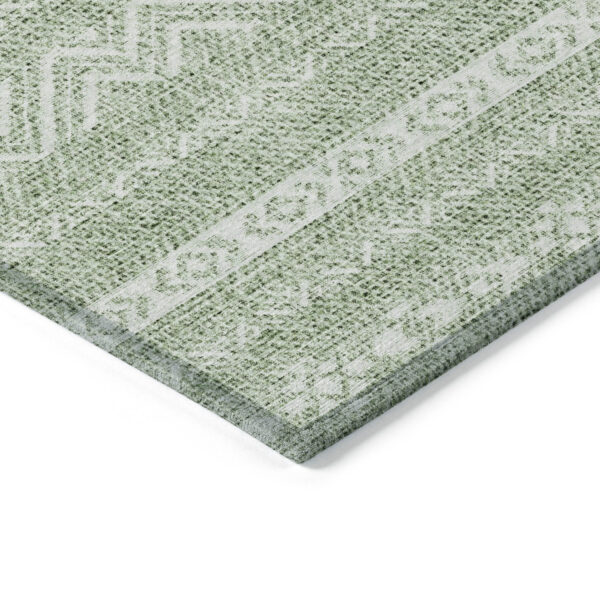 8' X 10' Artichoke Green And Green Southwestern Washable Indoor Outdoor Area Rug