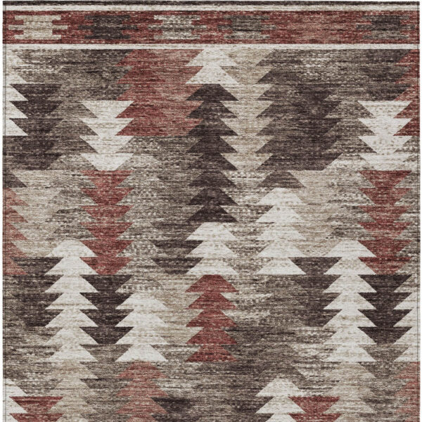 10' X 14' Brown And Ivory Southwestern Washable Indoor Outdoor Area Rug