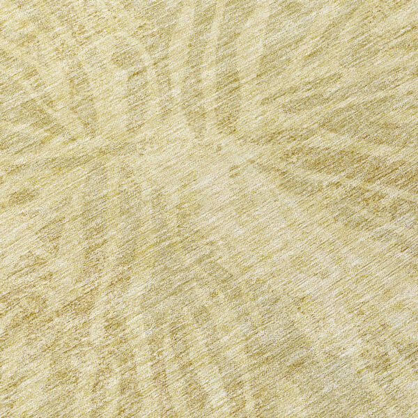 8' Wheat Beige And Tan Round Abstract Washable Indoor Outdoor Area Rug