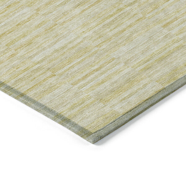 9' X 12' Wheat Gold And Tan Striped Washable Indoor Outdoor Area Rug