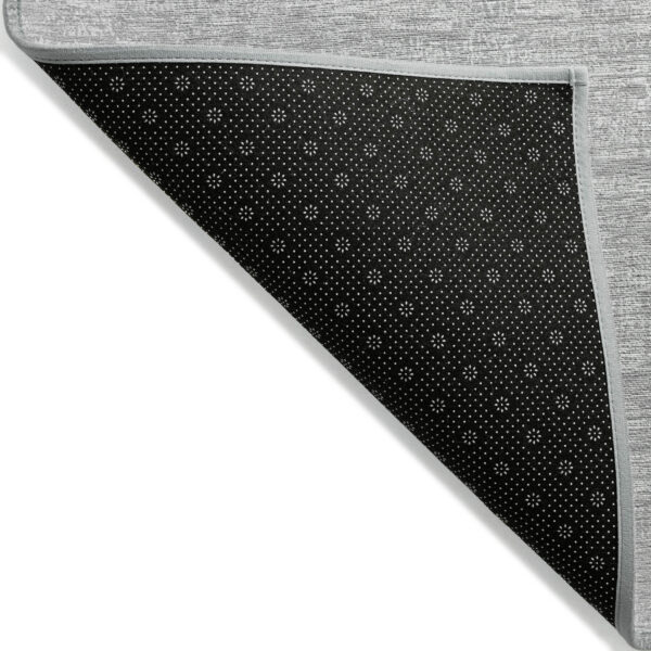 9' X 12' Silver And Gray Abstract Washable Indoor Outdoor Area Rug