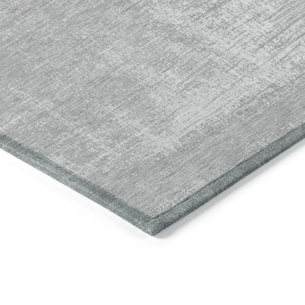 9' X 12' Silver And Gray Abstract Washable Indoor Outdoor Area Rug