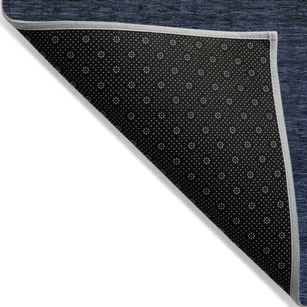 10' X 14' Navy Blue And Charcoal Abstract Washable Indoor Outdoor Area Rug