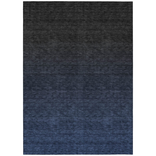 10' X 14' Navy Blue And Charcoal Abstract Washable Indoor Outdoor Area Rug