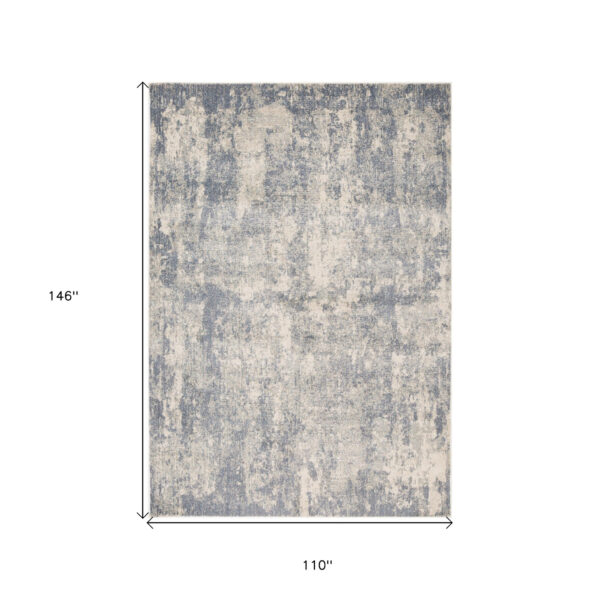 9' x 12' Light Gray Abstract Power Loom Area Rug